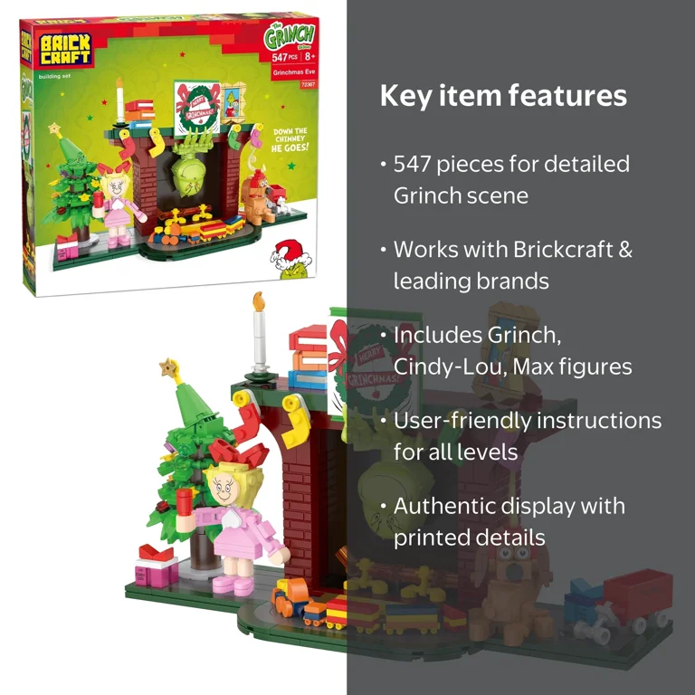 クリスマスセット Brickcraft The Grinch Grinchmas Eve Fireplace Building Kit, 547