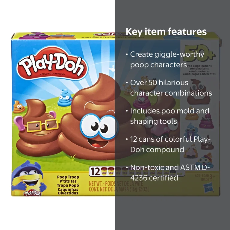 Play-Doh Poop Troop Set, Fun Kids Dough Creations with Shape