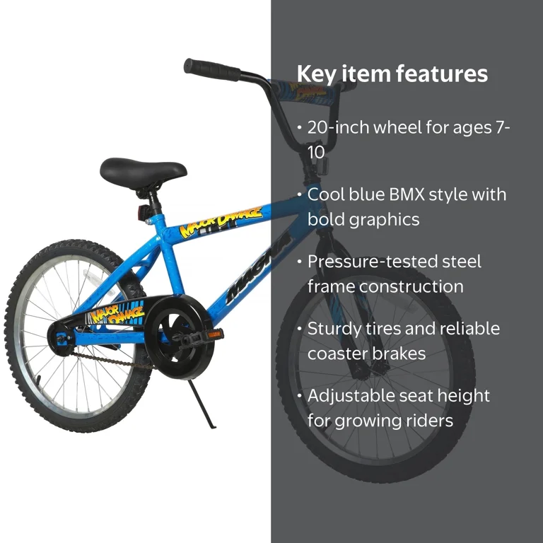 Dynacraft, Boys Bike, 20-inch, Blue, BMX Style, Ages 7-13