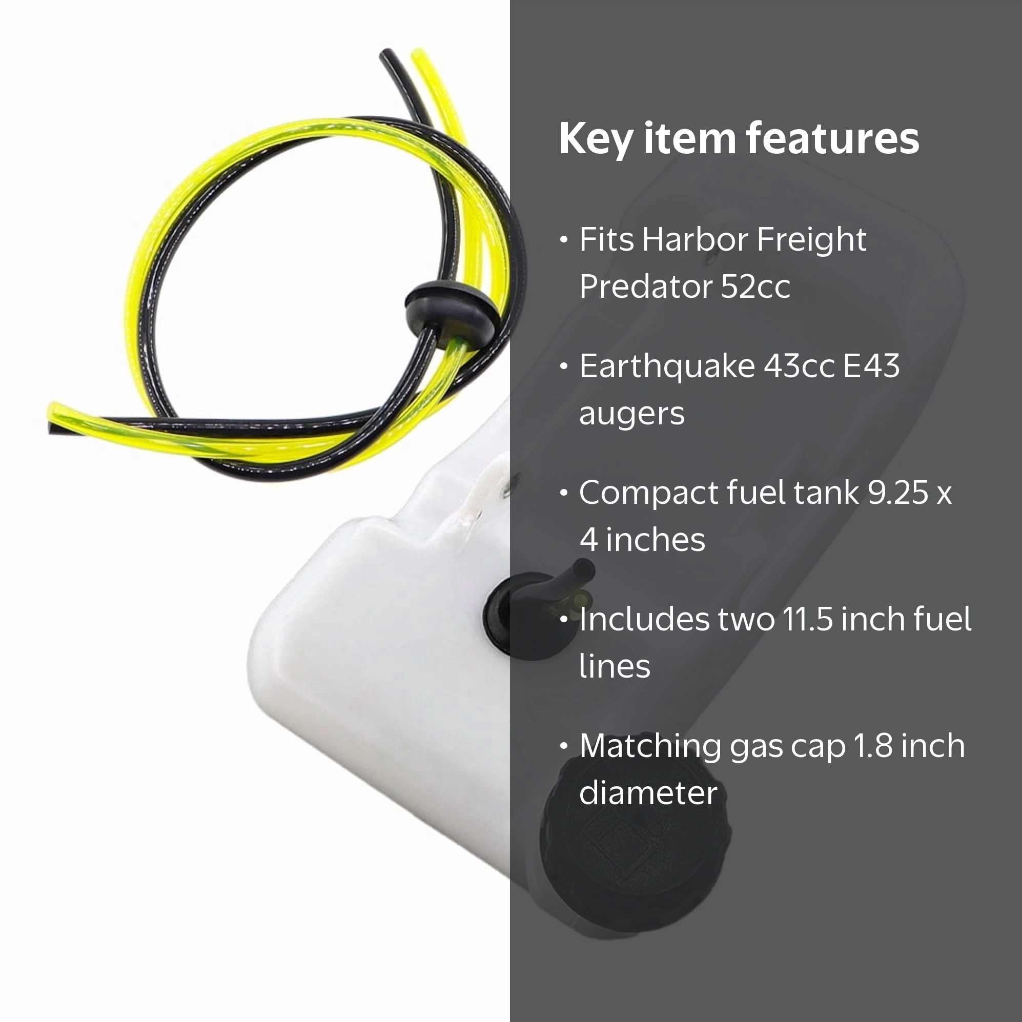 HURI, Gas Fuel Tank Assy for Predator 52cc Earth Auger 56257 57341
