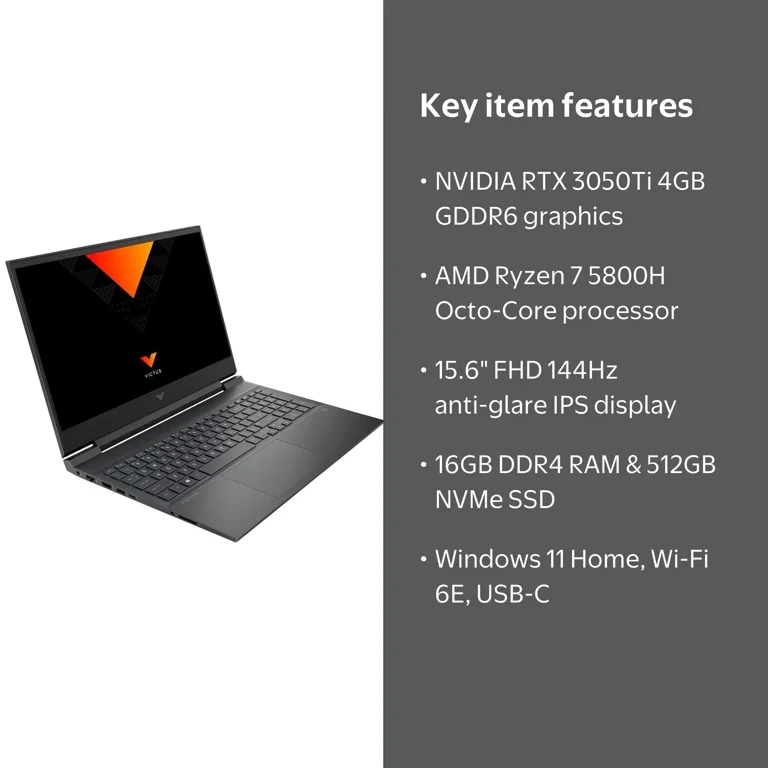 HP Victus Gaming Laptop Laptop AMD Ryzen 7 5800H 3.2GHz NVIDIA