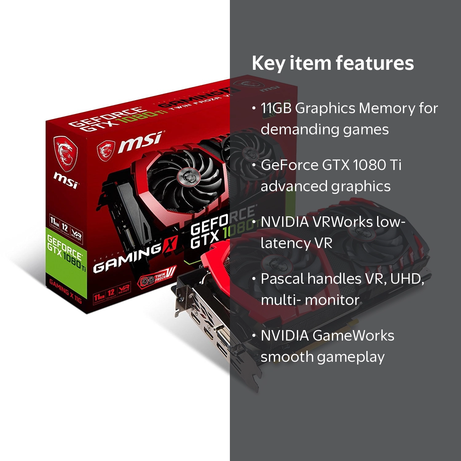 MSI GTX 1080 TI Gaming X 11G Graphics Card - Walmart.com