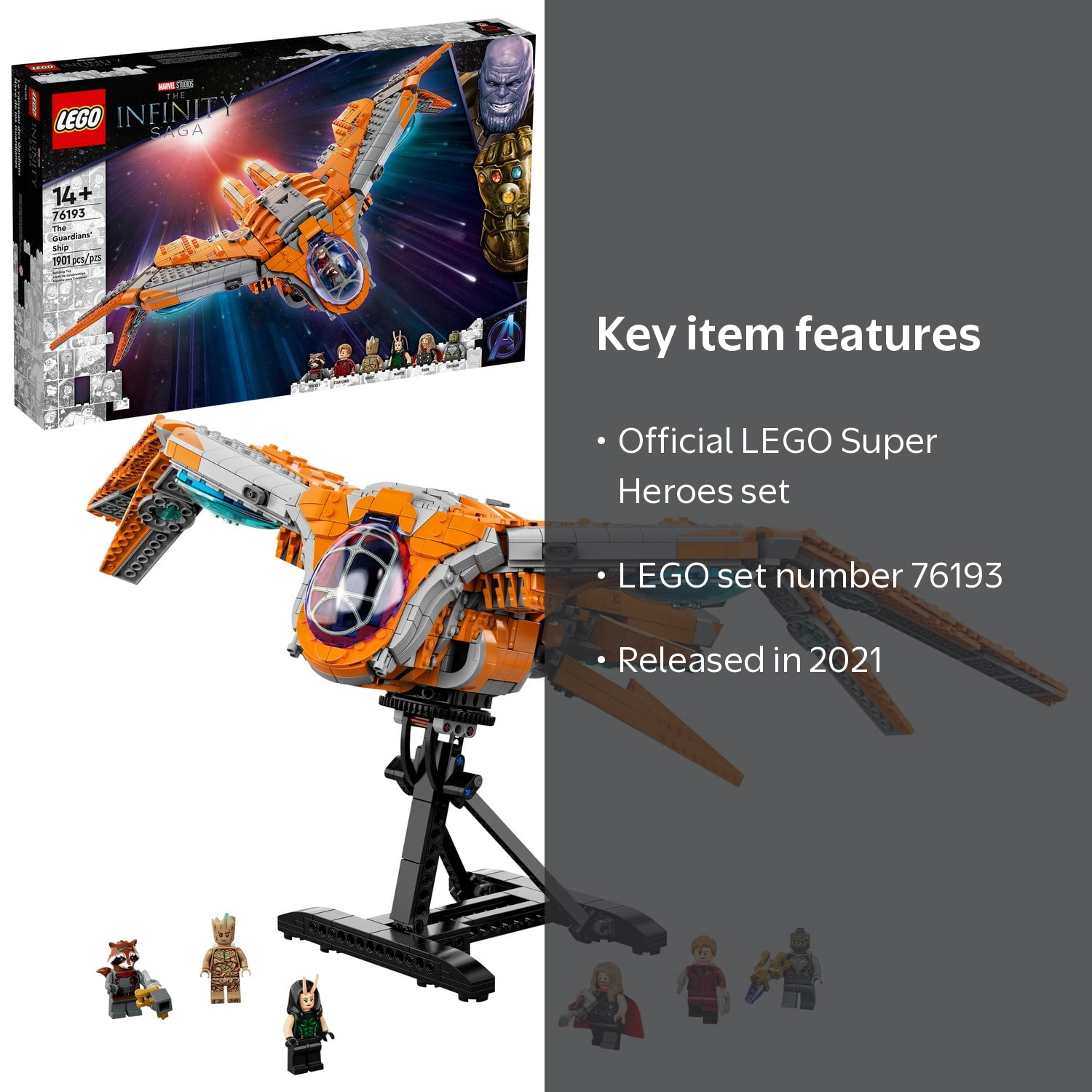 LEGO Marvel The Guardians' Ship 76193 Large Avengers Spaceship