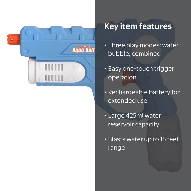 Aqua Bolt HydroPop Blaster 2-in-1 Bubble & Water Blaster with