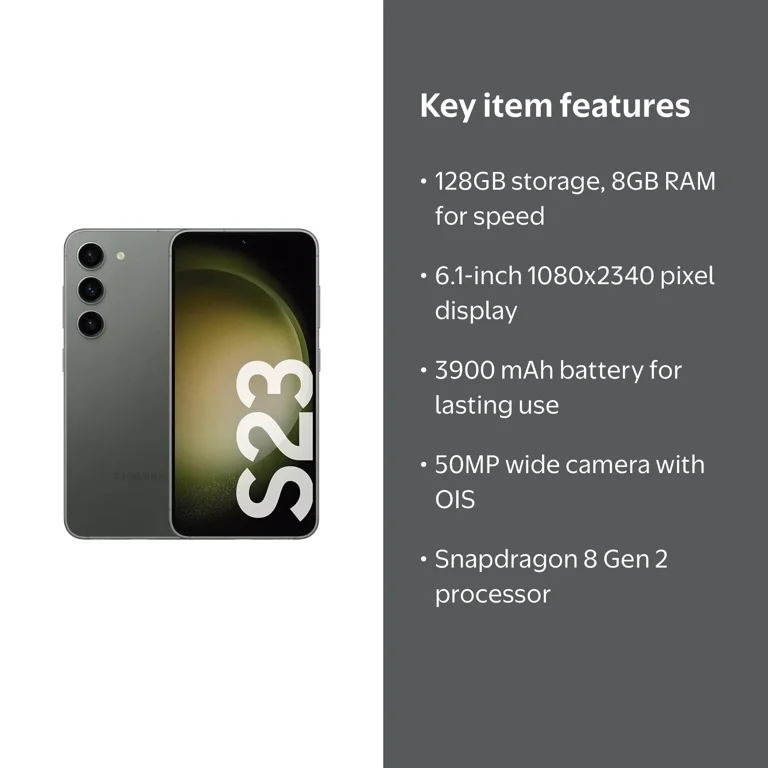 Samsung, Galaxy S23 5G Smartphone, SM-S911B DS, Green - Walmart.com