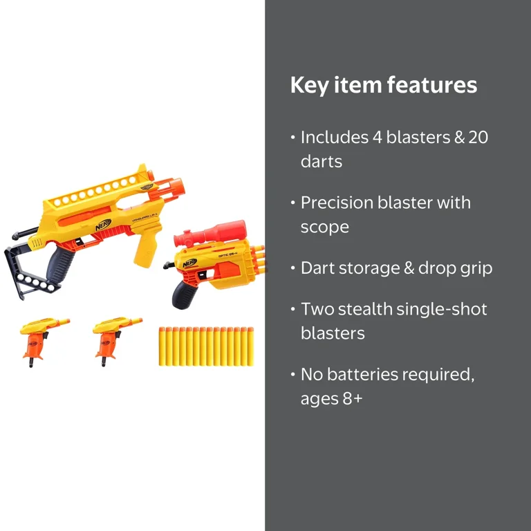 Hasbro Nerf Alpha Strike 4 Blaster Infantry Pack, Ages 8 and Up