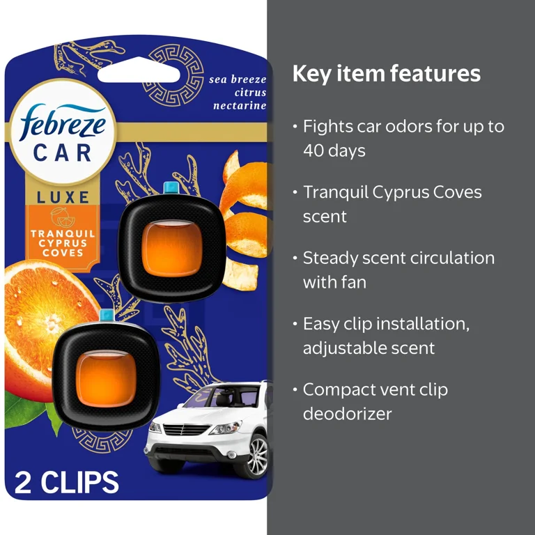Car Air Freshener Vent Clip, Cyprus Coves, 2 Count - Walmart.com