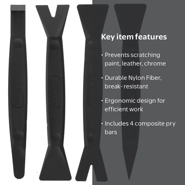 Hyper Tough 4 Piece Nylon Pry Bar Set for Automotive Trim Molding