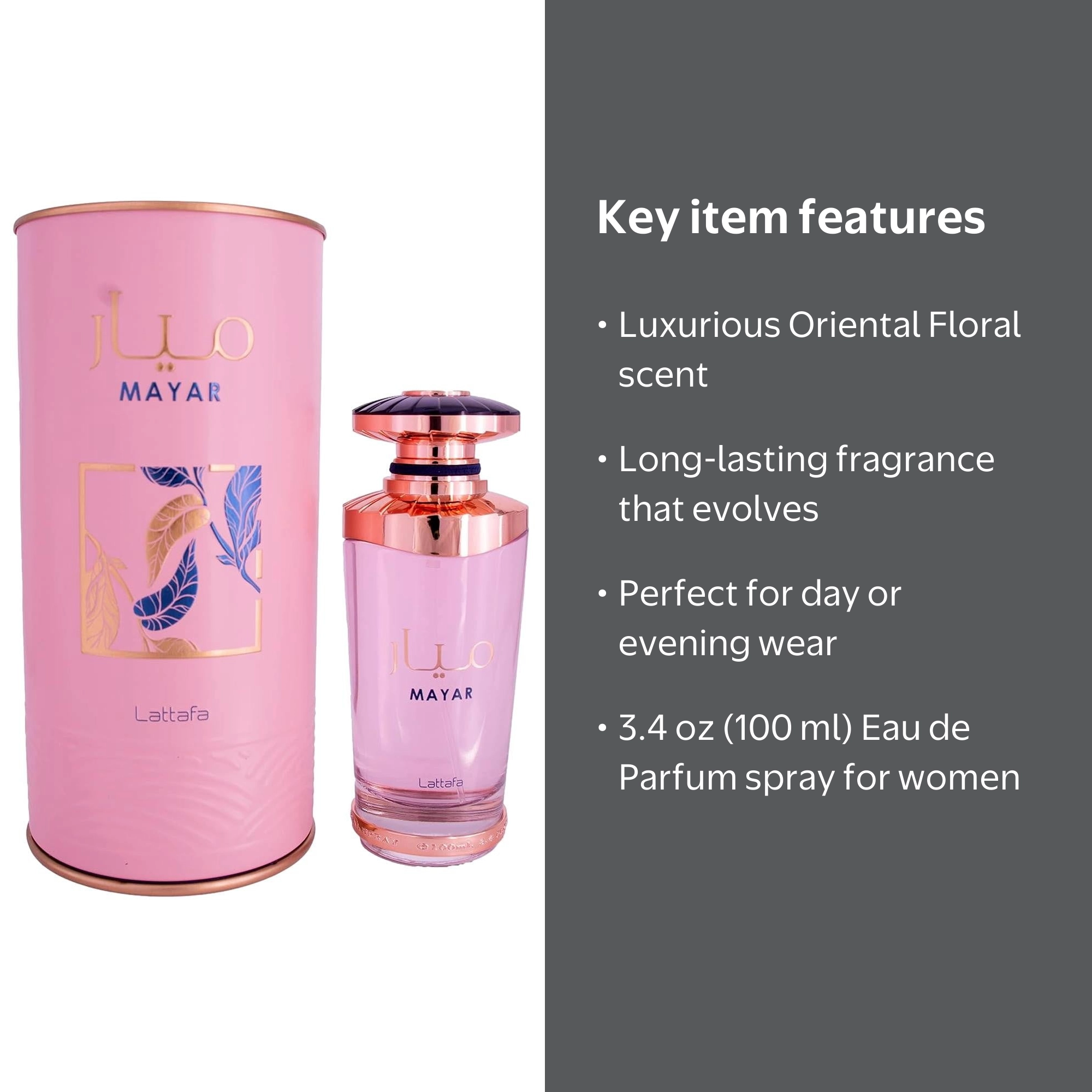 Lattafa Mayar Eau de Parfum, Oriental Floral Fragrance, Vanilla