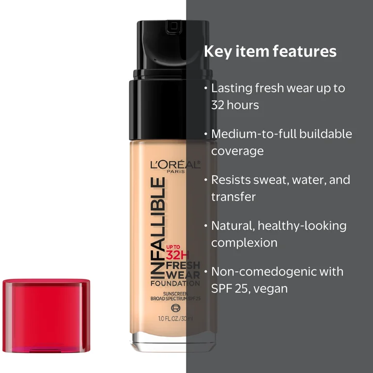 L'Oreal Paris Infallible Fresh Wear 32 Hr Liquid Foundation, 440