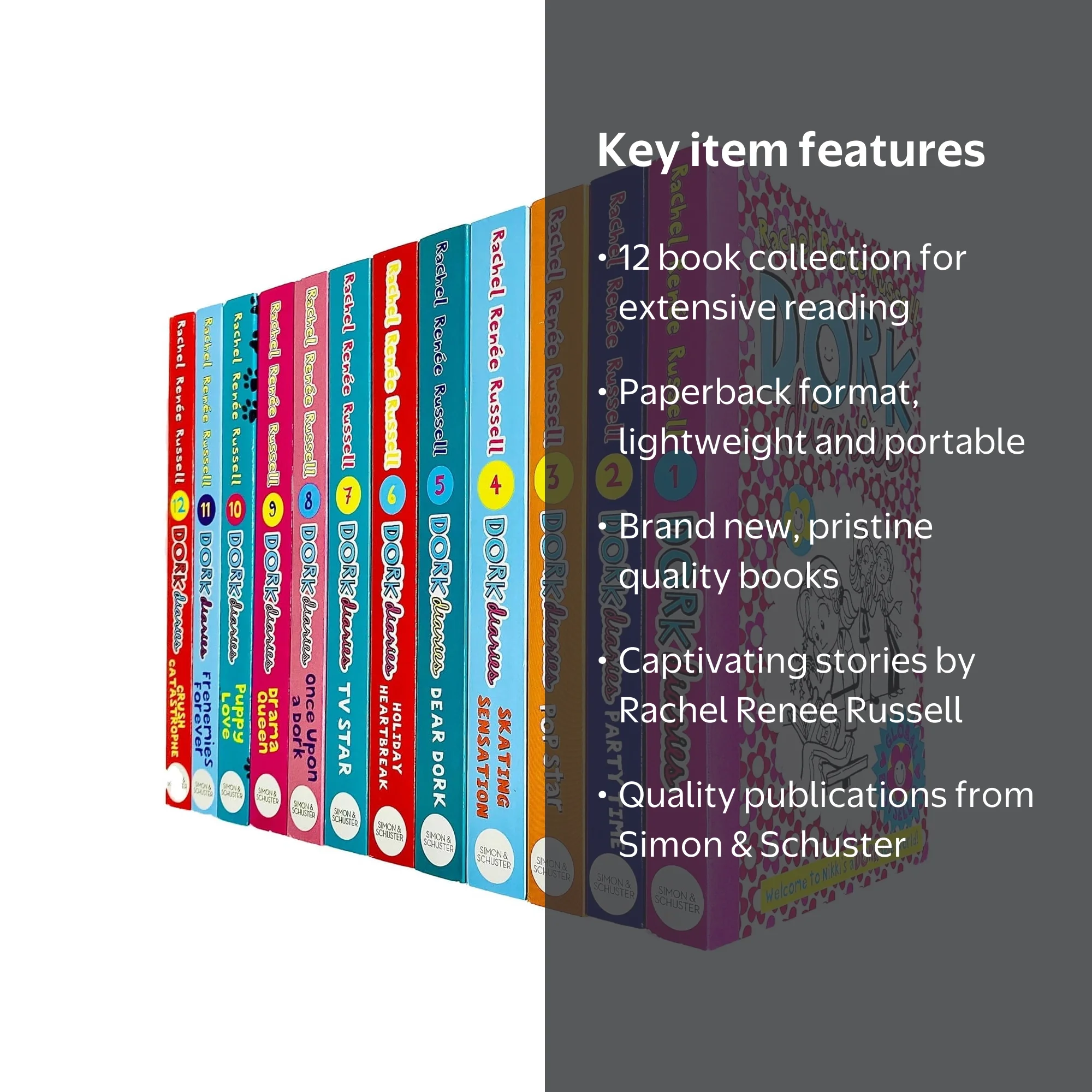 Dork Diaries Collection 12 Set by Rachel Russell, Paperback