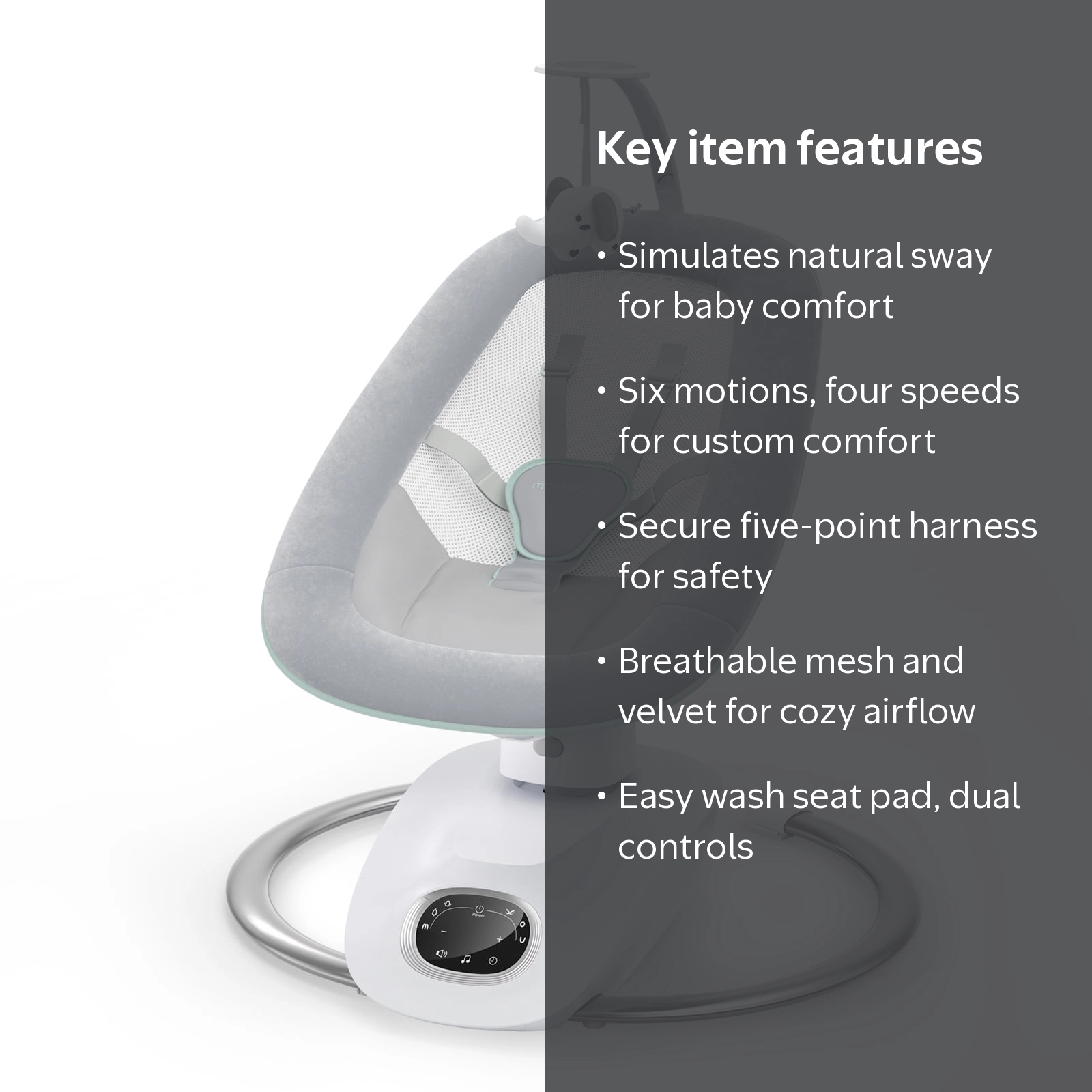 Momcozy CocoSway 3D-Motion Baby Swing for Infants to Toddlers, 6