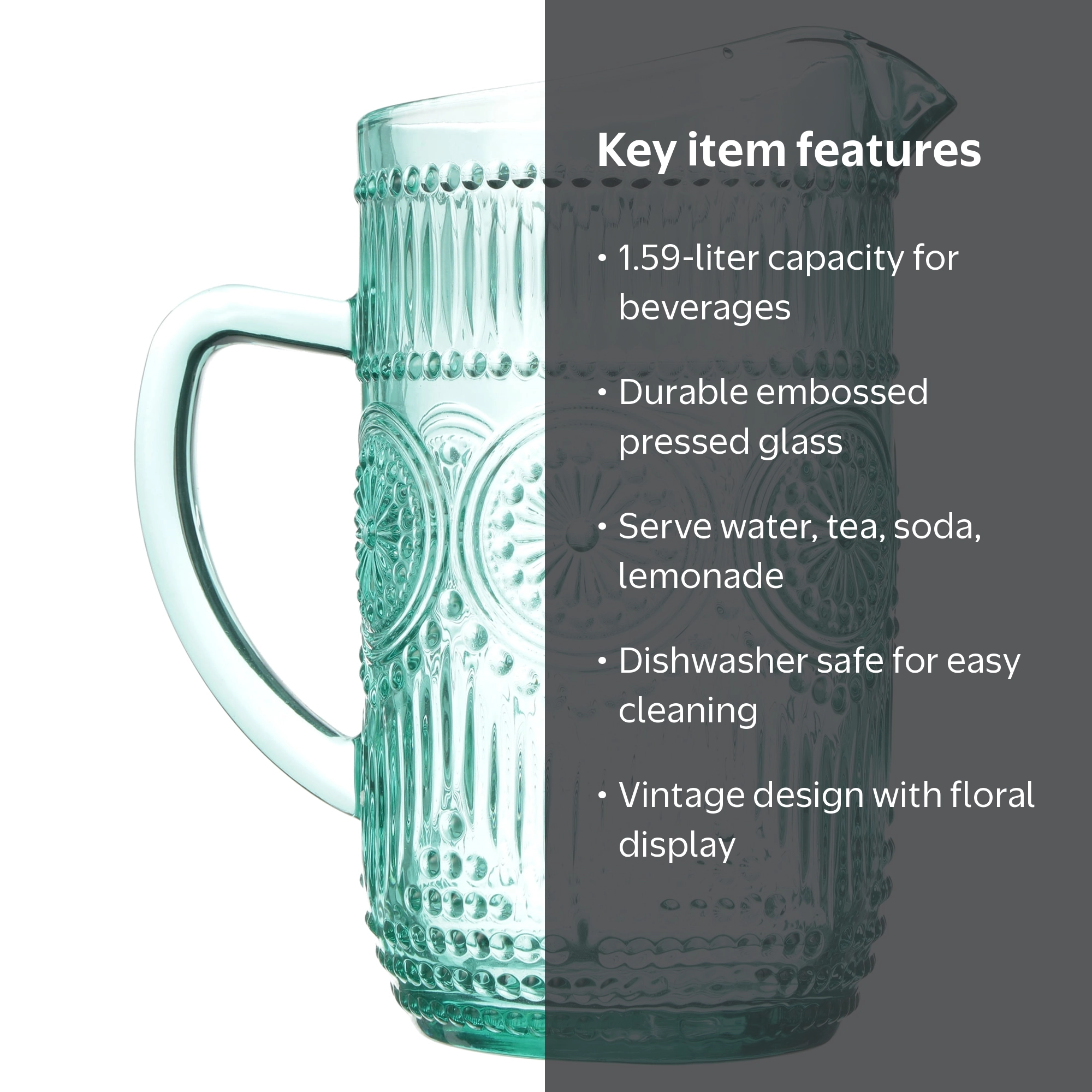The Pioneer Woman Adeline 1.59-Liter Glass Pitcher - Walmart.com