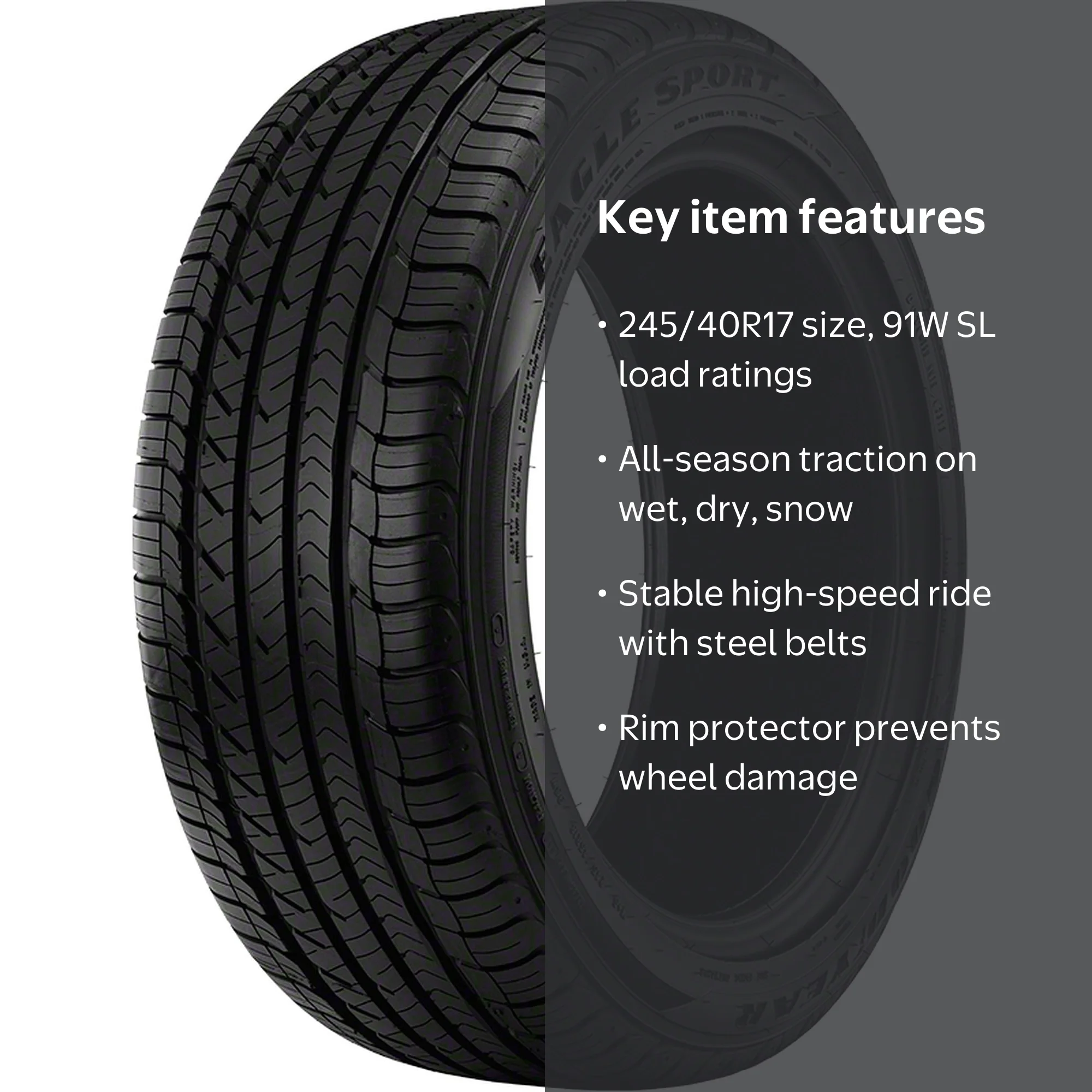 225/45 R17、245/40 R17、GOOD YEAR SPORT、 Goodyear Eagle Sport High-Performance All-Season 245/40R17 91W