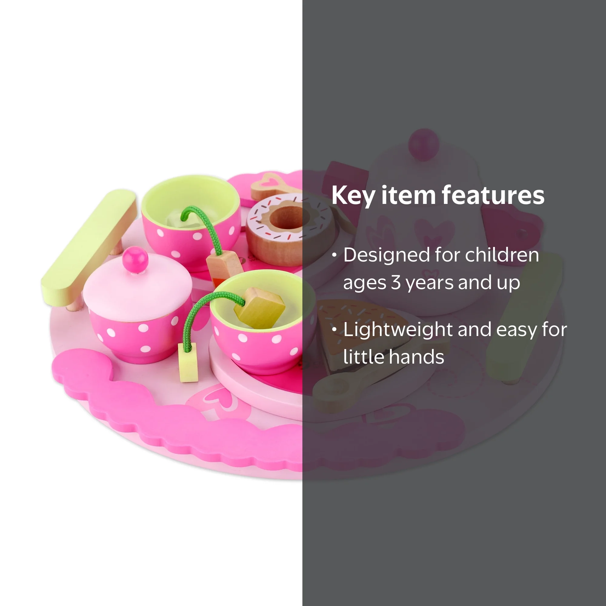 Classic World Toys 15 Piece Afternoon Wood Play Tea Set for