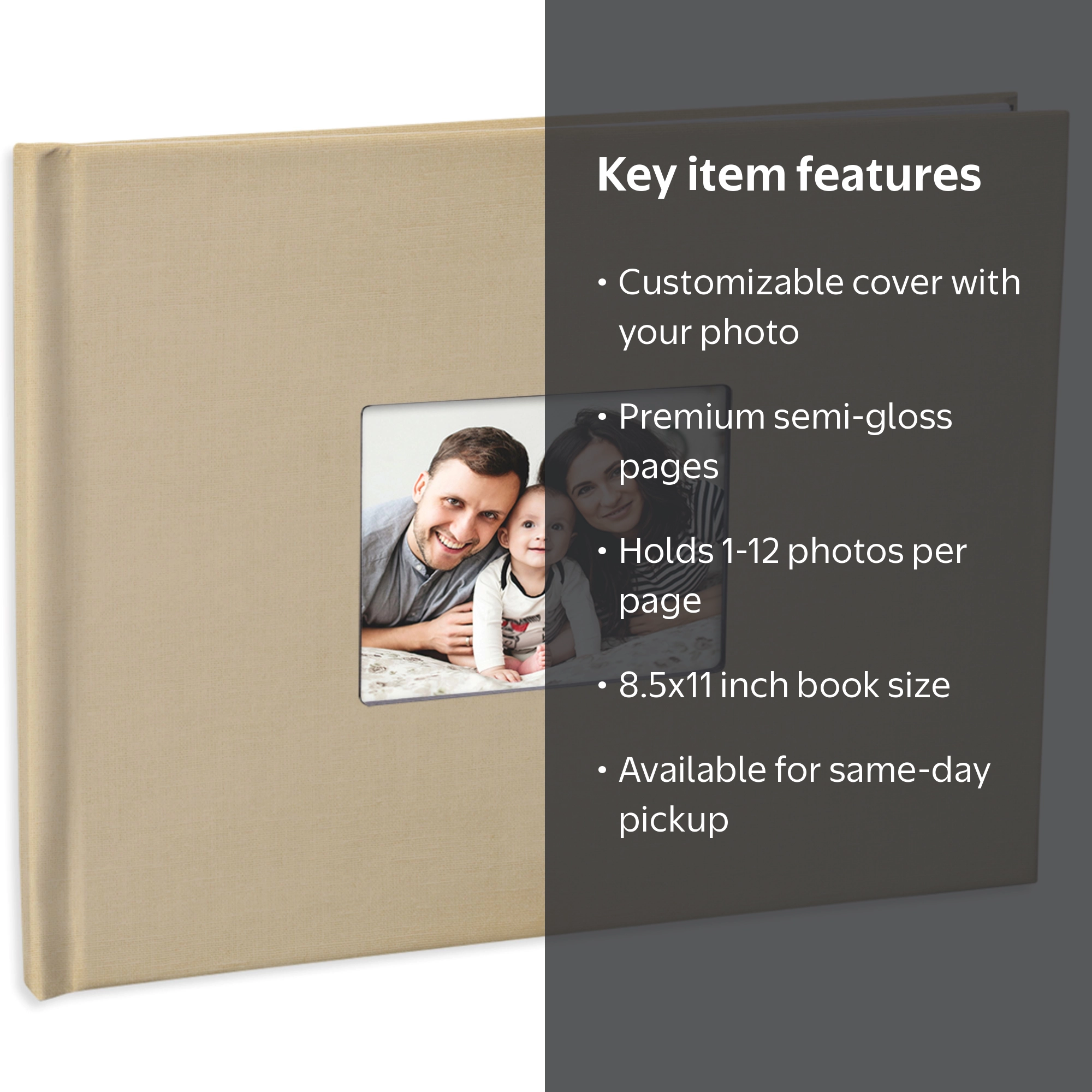 DSC 8.5x11 Same Day Taupe Linen Cover Double-Sided Photo Book