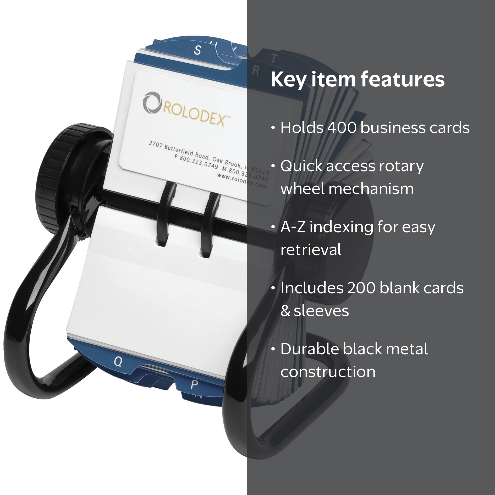 rolodex business card binder Rotary File, 400-Card Capacity, Black : Clothing, Shoes & Jewelry making locating contacts quick and easy Rolodex Rotary Business Card File