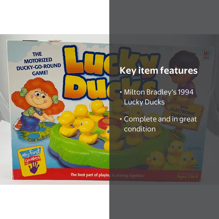Milton Bradley, Lucky Ducks Game, 1994, Great Condition, Complete