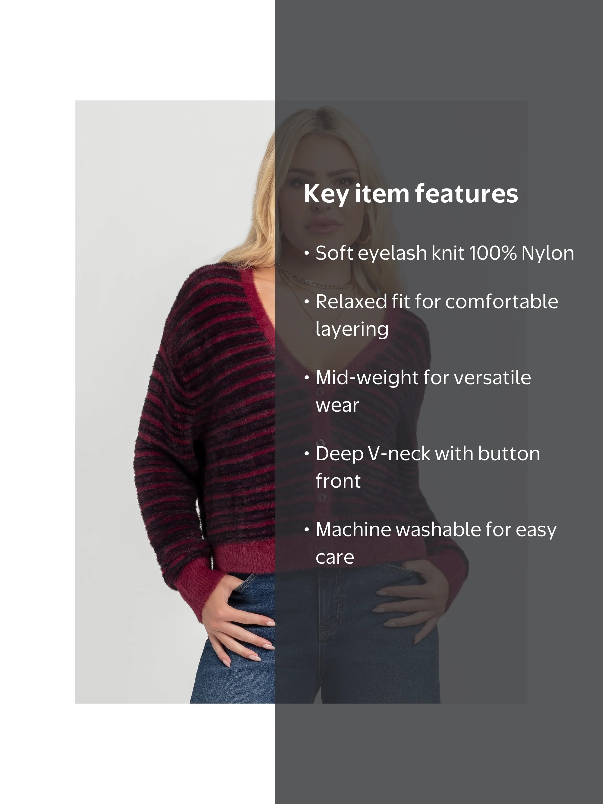 Jessica Simpson Women's Dionne Eyelash Cardigan Sweater, Midweight
