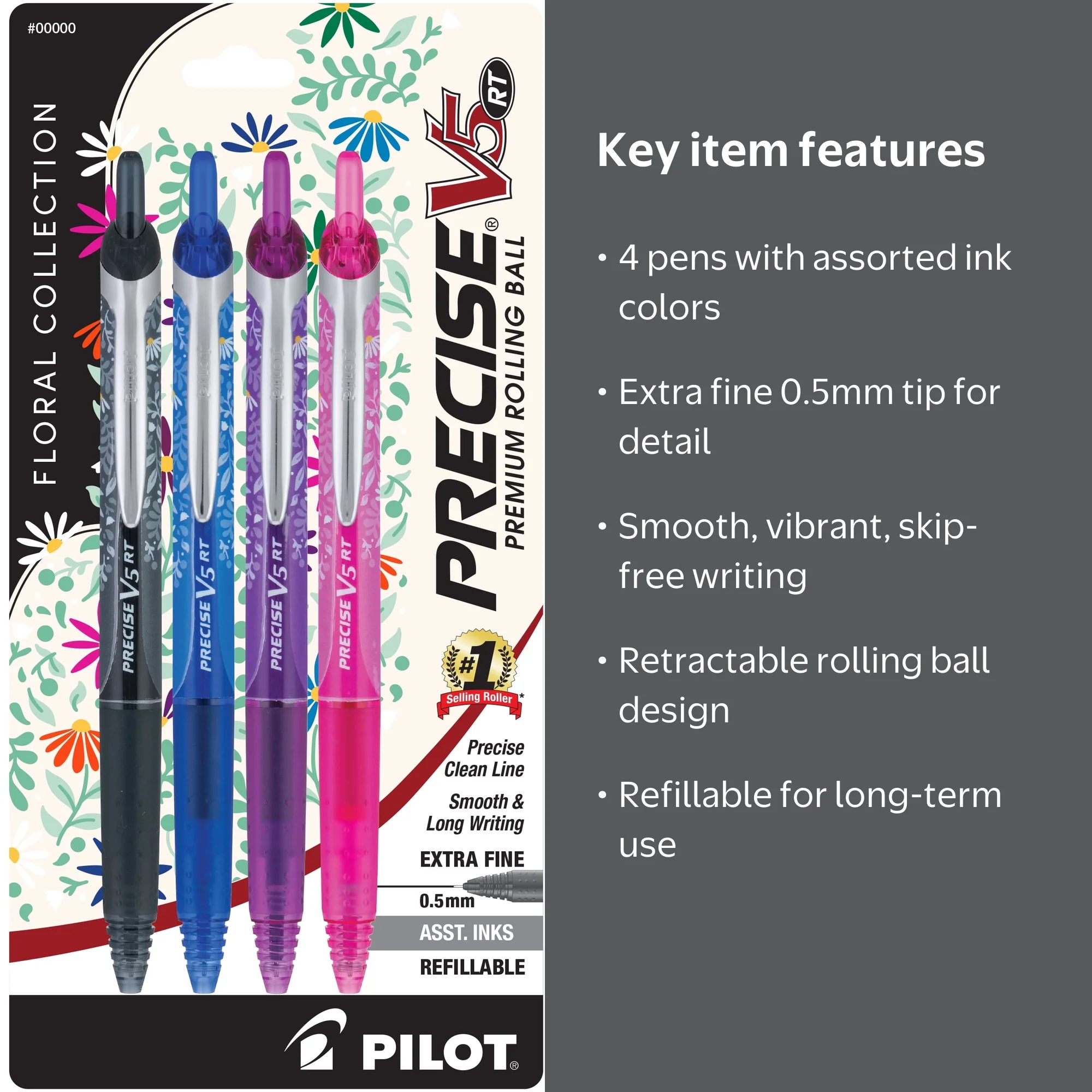 Pilot Precise V5 RT Premium Retractable Rolling Ball Pens, Extra