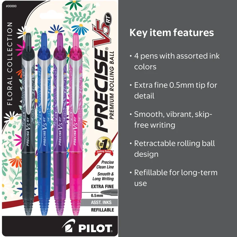 Pilot Precise V5 RT Premium Retractable Rolling Ball Pens, Extra
