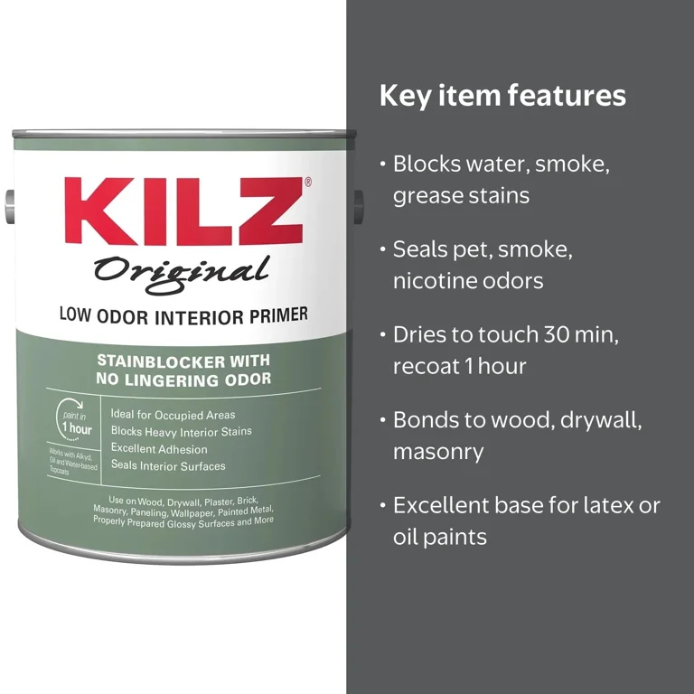 zinsser vs kilz for cigarette smoke 1 gal. Odor Killing Interior Primer 305928 KILZ was named Paint Brand of the Year in 2015 in the Harris Poll EquiTrend Rankings.KILZ Restoration is a new generation water Reviews for KILZ Original 1
