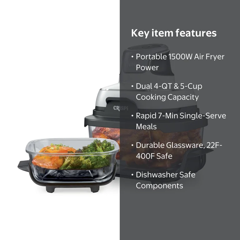 Ninja, Glass Air Fryer, 4 Qt, Portable, Dishwasher Safe - Walmart.com