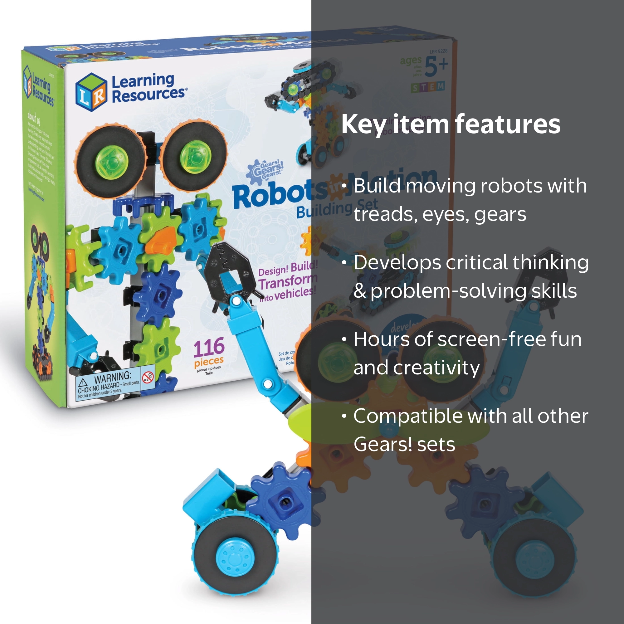 Learning Resources Gears! Gears! Gears! Robots in Motion, 116