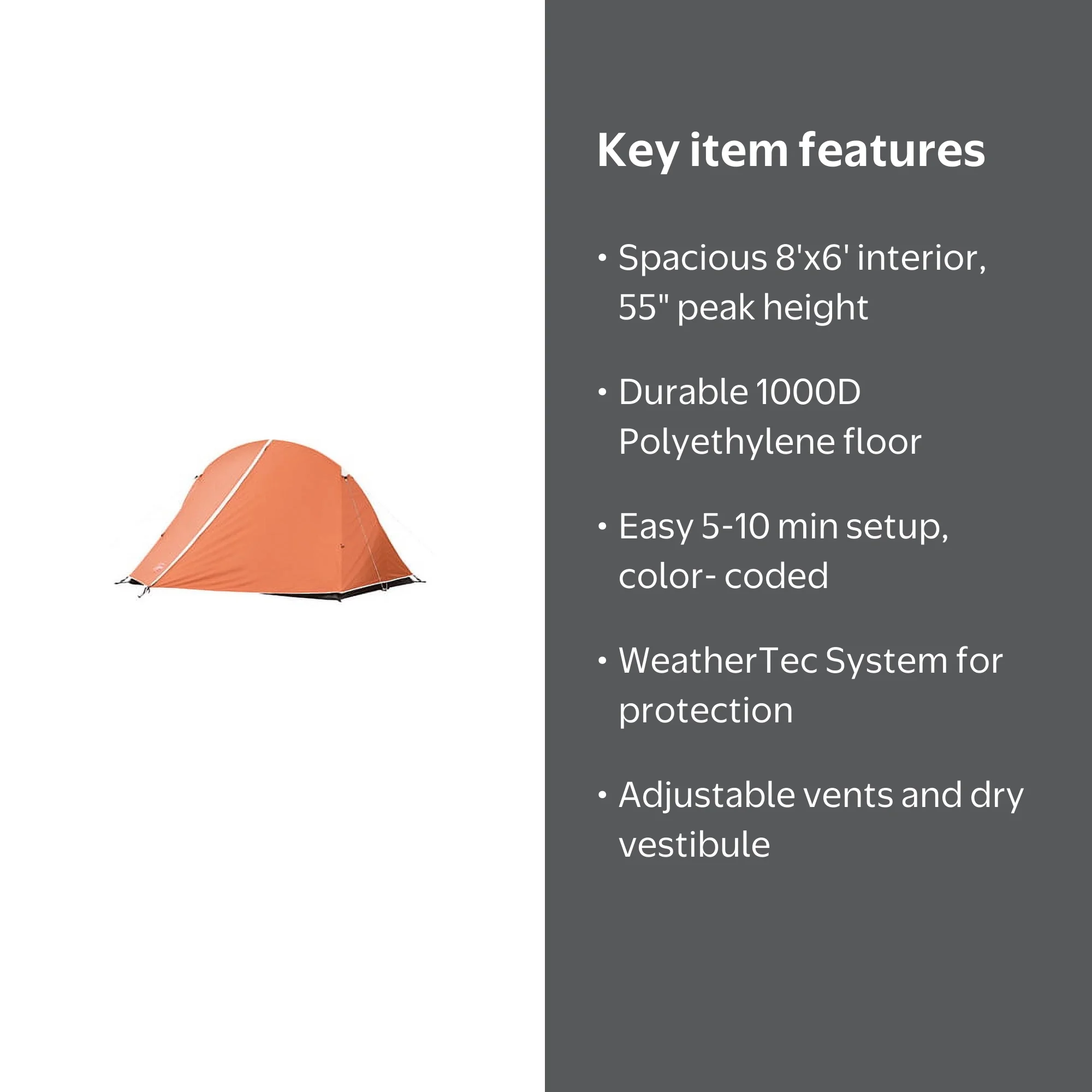 Coleman 765946 Hooligan 2 Backpacking Tent 8x6 Ft Orange - Walmart.com