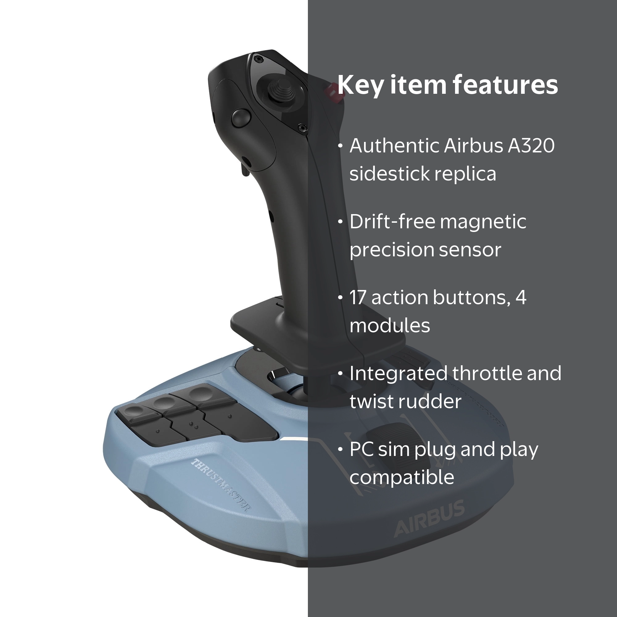 Thrustmaster TCA Sidestick Airbus Edition, Magnetic Sensor Flight