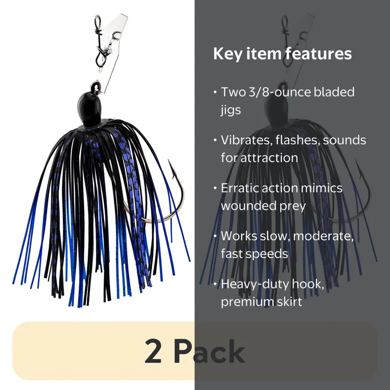 2 pack) Z-Man Original ChatterBait Bladed Jig 3/8 oz – Blue Black