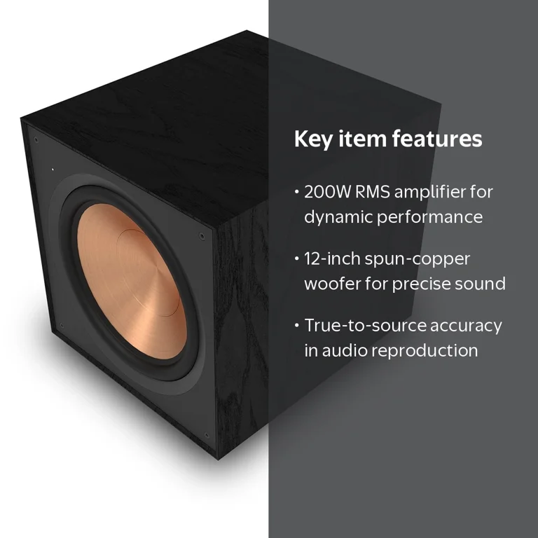 Klipsch, Reference R-121SW Powered Subwoofer, 12 Inch, 400W, Black