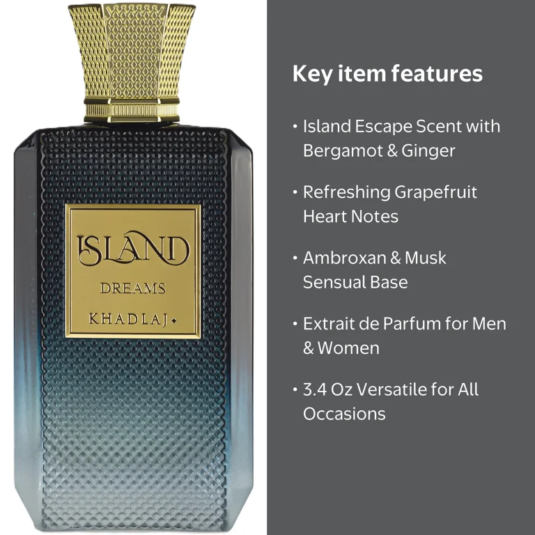 Khadlaj Island Dreams Extrait De Parfum Spray, Unisex, 3.4 Oz