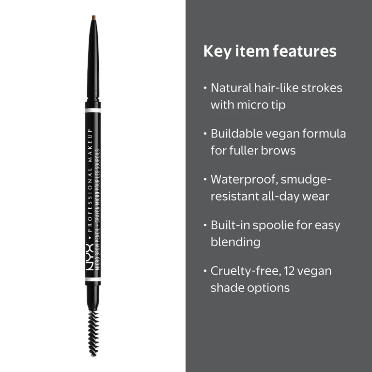 NYX Professional Makeup Micro Brow Pencil, Vegan, Fill Control