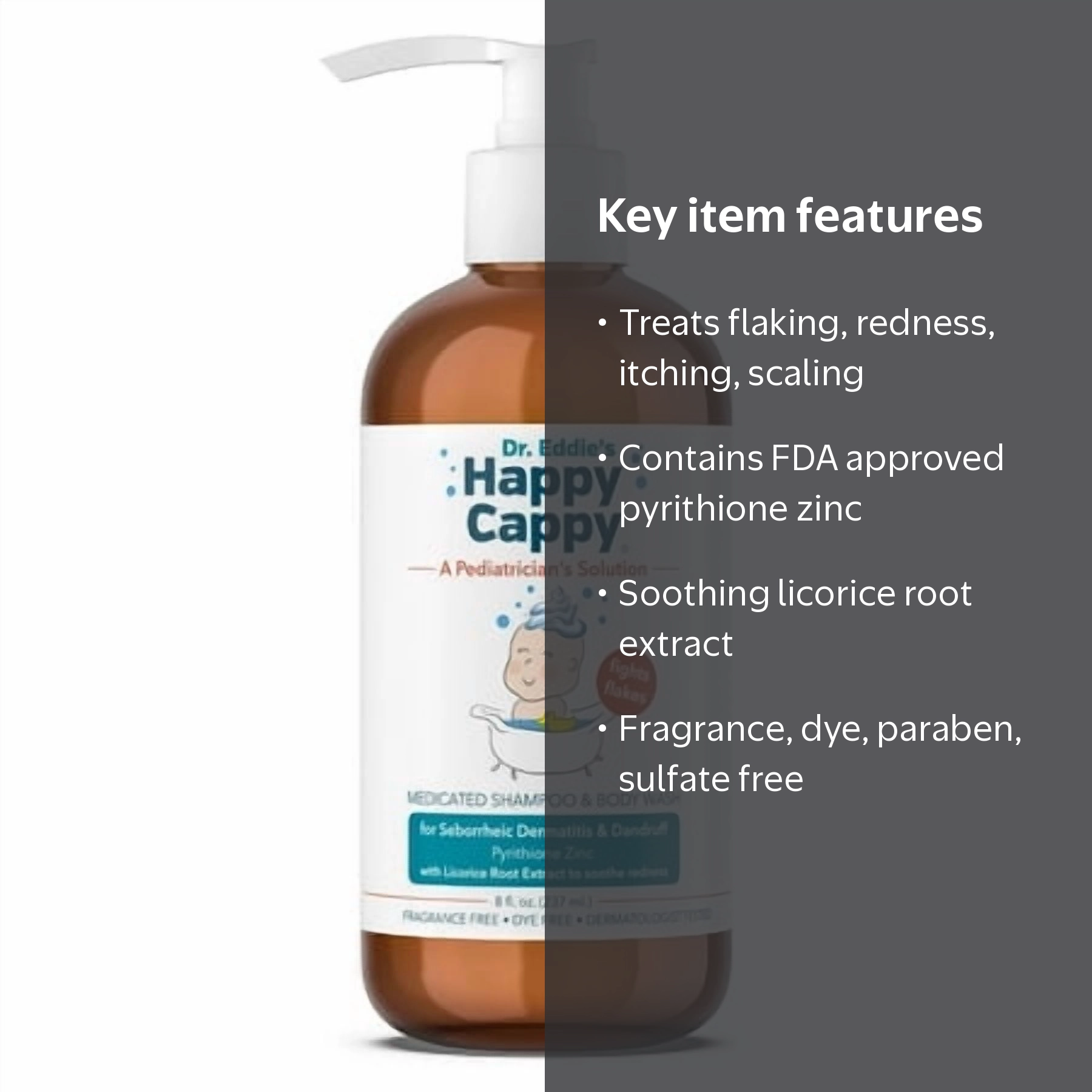 Happy Cappy, Medicated Shampoo and Body Wash, 8 fl oz - Walmart.com