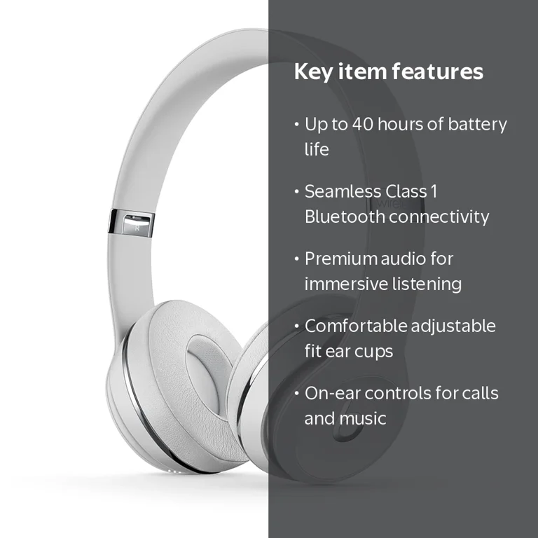 Beats by Dr. Dre, Solo 3 Wireless On-Ear Headphones, Silver