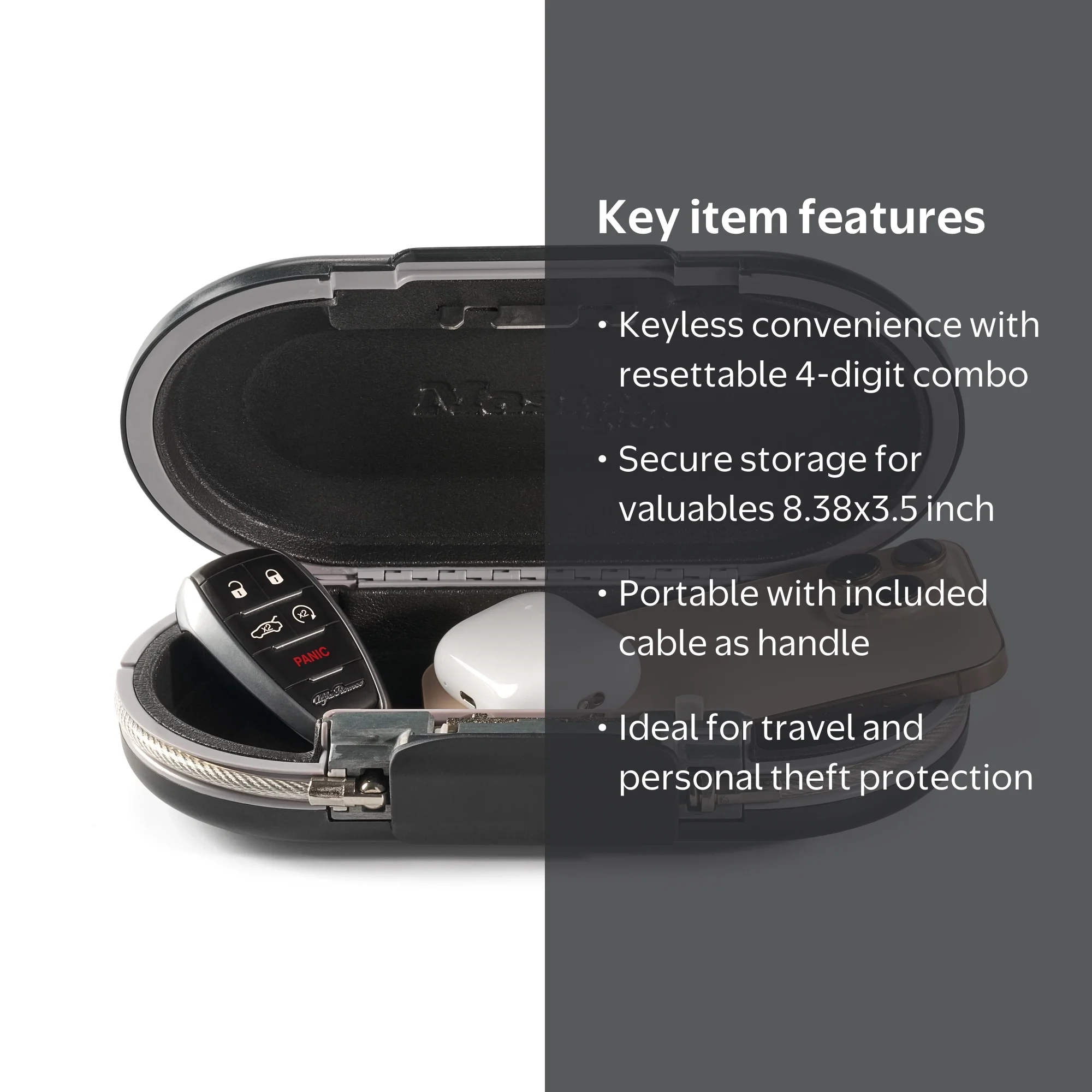 Master Lock Safety Box 5900D, Portable Security Lockbox, Set Your