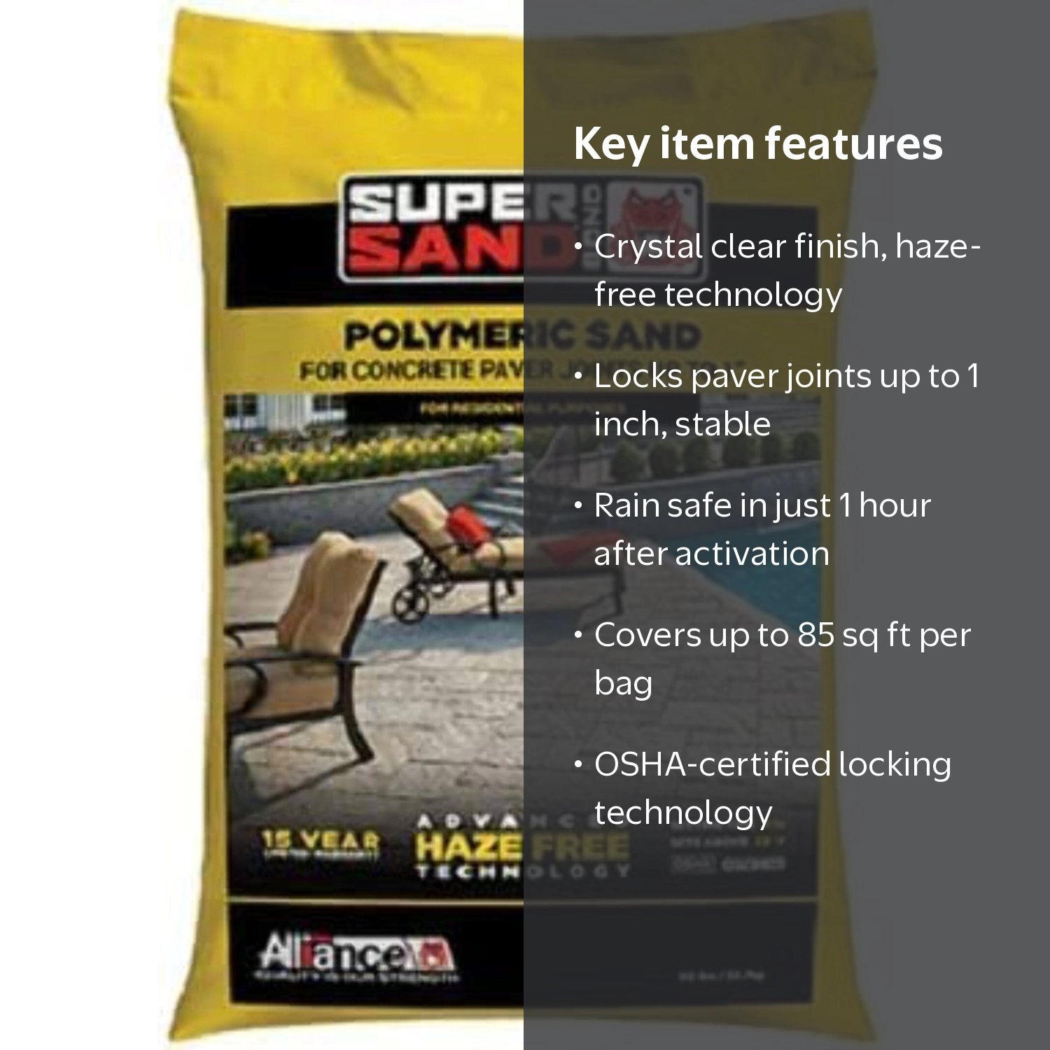 Alliance Gator Super Polymeric Sand, Rainfast in 1hr - 50lb. bag