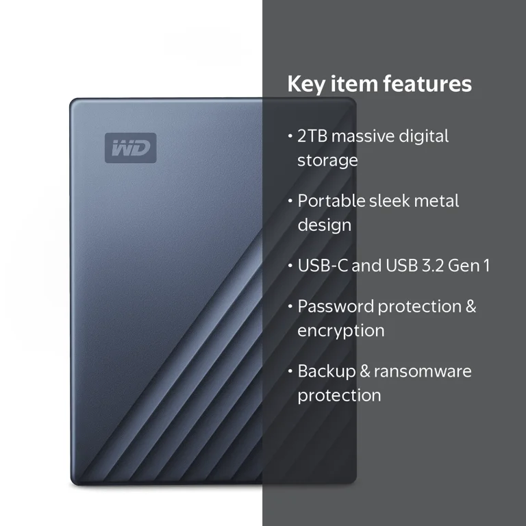 WD, External Hard Drive, 2TB WD My Passport Ultra, USB-C - Walmart.com