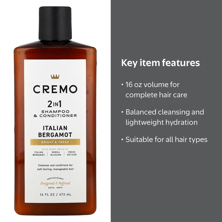 Cremo, 2-in-1 Shampoo & Conditioner, 16 oz, Italian Bergamot