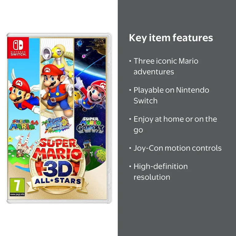 Nintendo, Super Mario 3D All-Stars, Region Free, Import, Includes