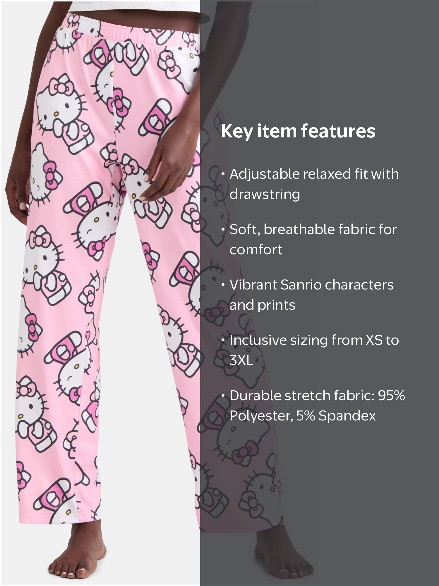 Sanrio, Women's Print Pajama Pants, Hello Kitty Poses, Sizes XS