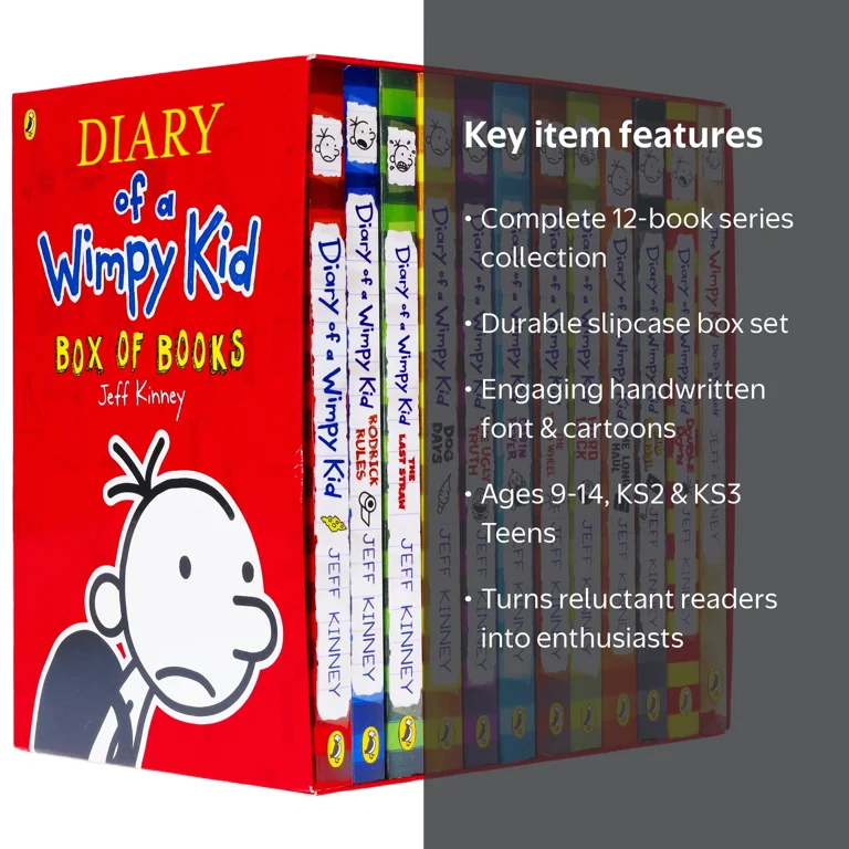 Diary of a Wimpy Kid by Jeff Kinney 12 Books Collection Box Set
