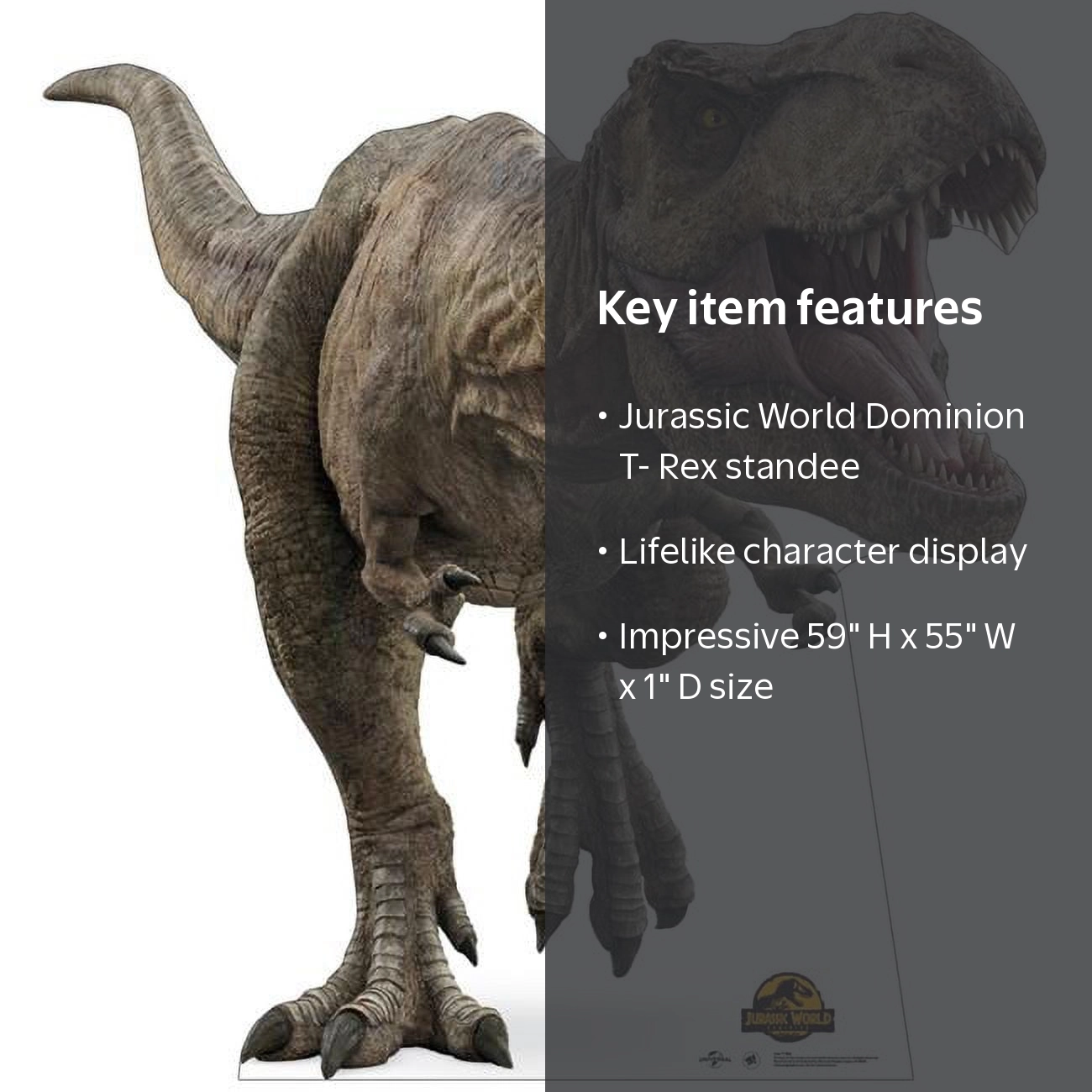 59 x 55 in. Jurassic World Dominion Cardboard T-Rex Cutout