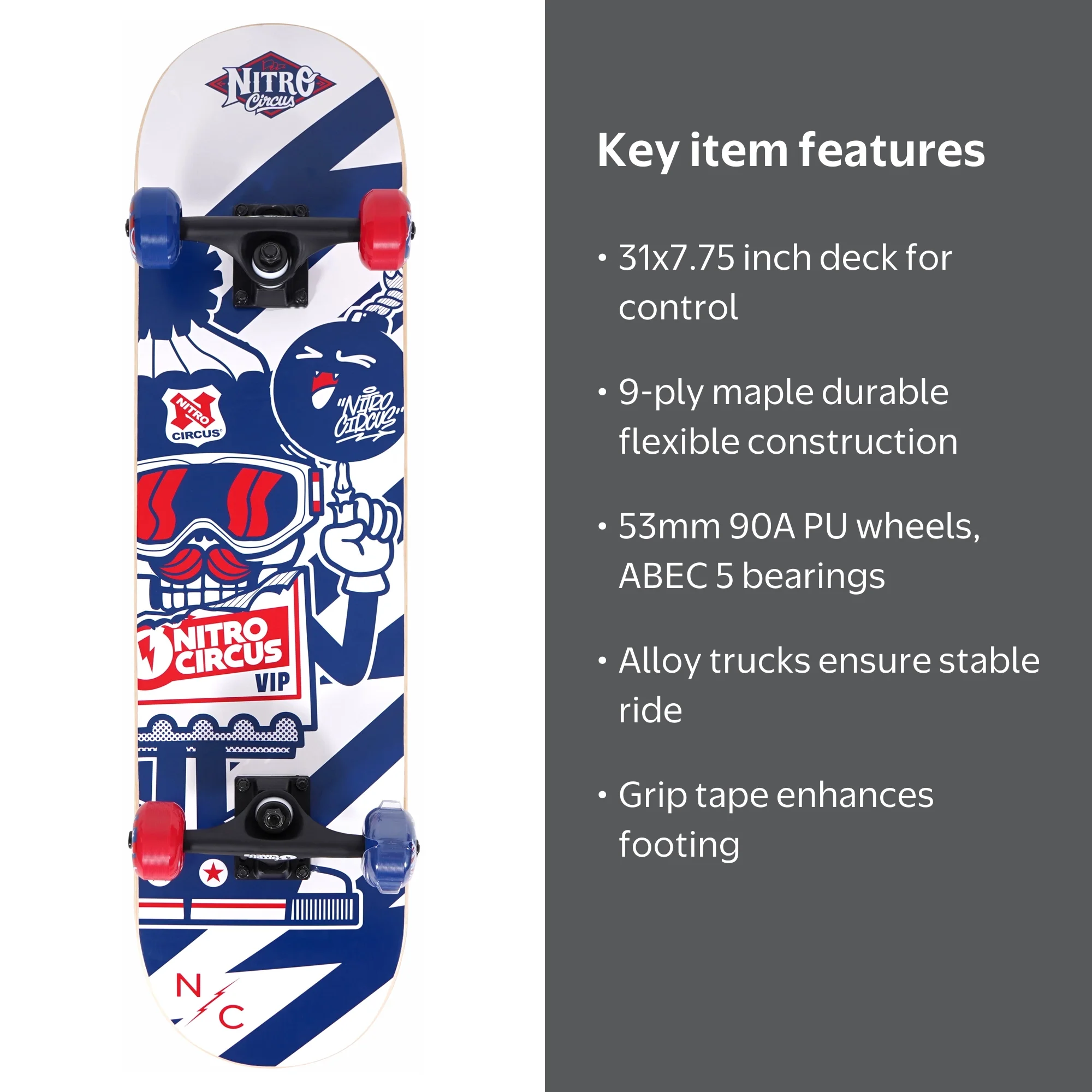 Hyper Toy Company, Nitro Circus Skateboard, VIP - Walmart.com
