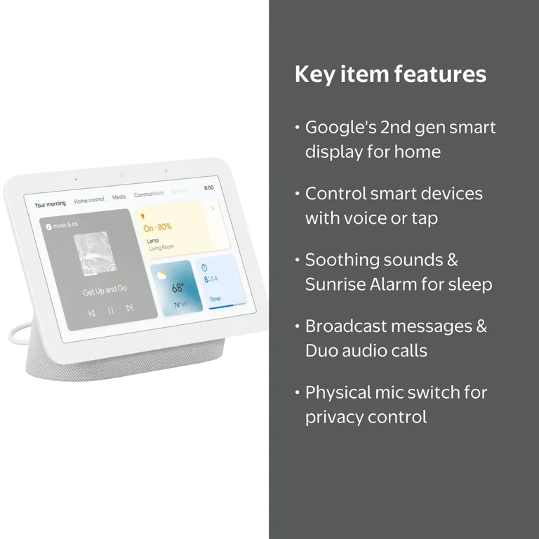 Google Nest Hub 2nd Gen - Smart Home Display with Google Assistant