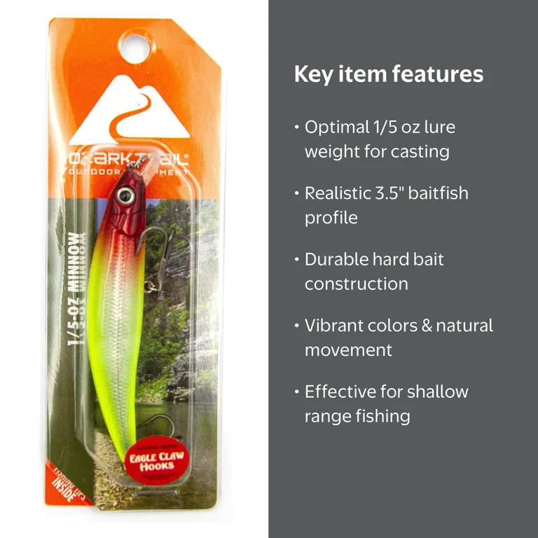 Ozark Trail 1/5 oz Clown Minnow Fishing Lure - Walmart.com