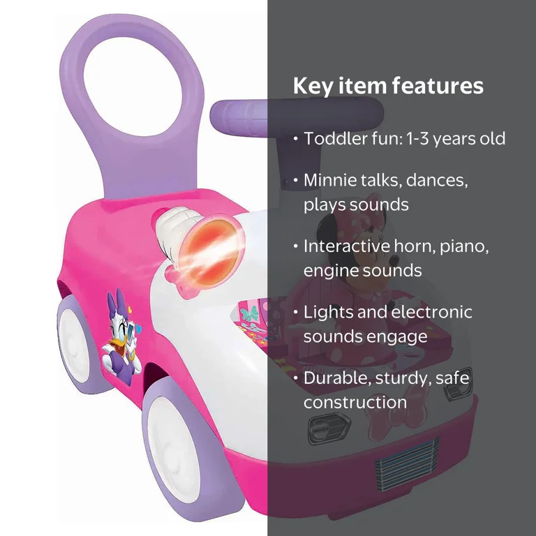 Kiddieland, Minnie Mouse Dancing Ride-On Car, Multicolor, with
