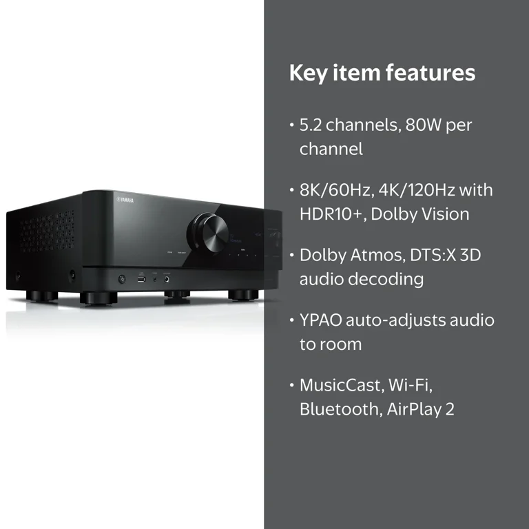 Yamaha Home Theater Amplifier RX-V4 5.2-Channel AV Receiver with