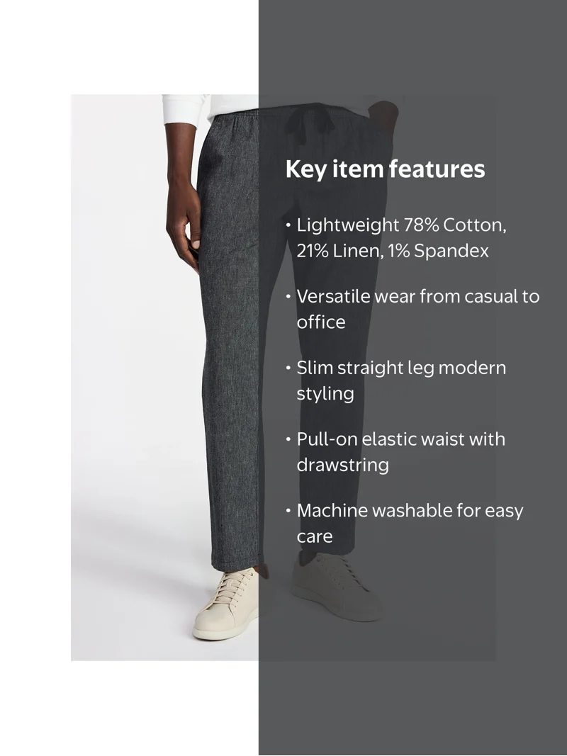 George Men's Linen Blend Weekend Pants, Sizes S-3XL - Walmart.com